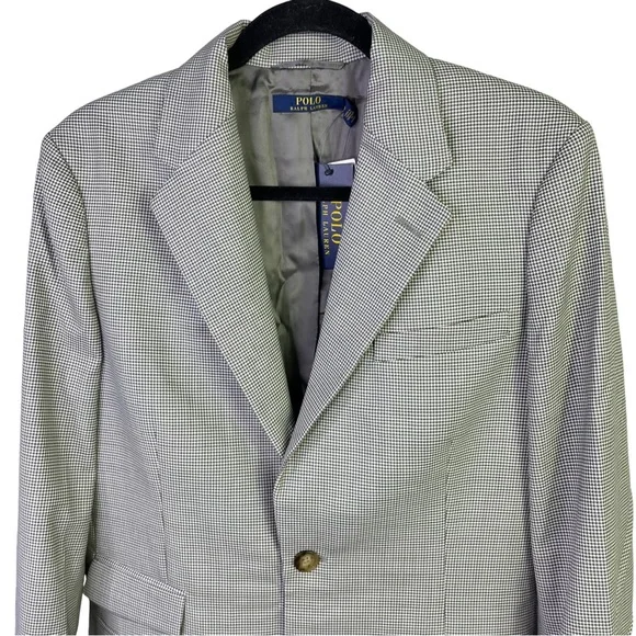 Polo Ralph Lauren Black Gray Wool Blazer Size 8